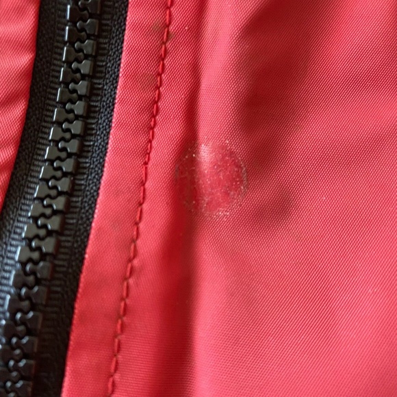 Vintage WIPPETTE Rainthings Red Vinyl Fleece Jacket Rain Coat Hoodie Womens Lrg - Picture 4 of 7